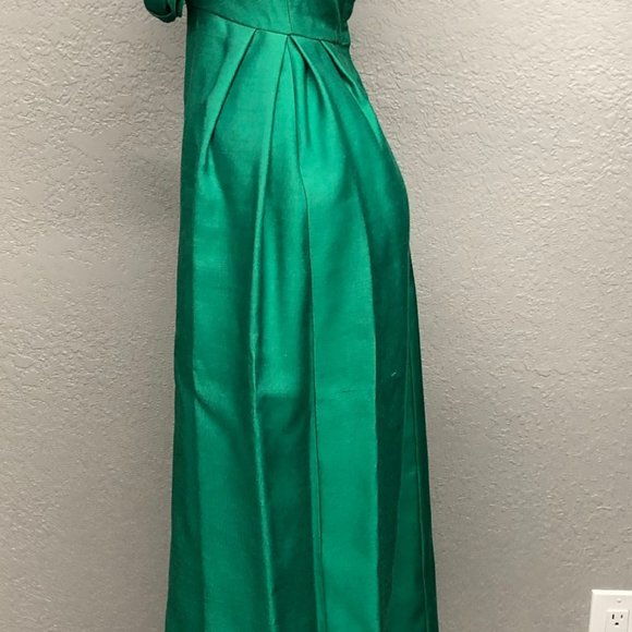 Vintage 50s Pretty Green Bombshell Starlet Gown, Vintage Tailored Sheath Dress - Picture 4 of 5